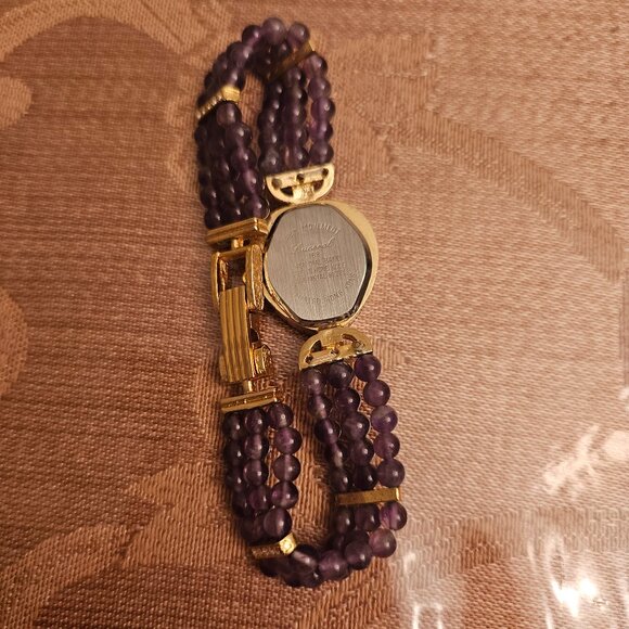 Vintage Lacoral Amethyst Beaded Strand Watch - Picture 2 of 3